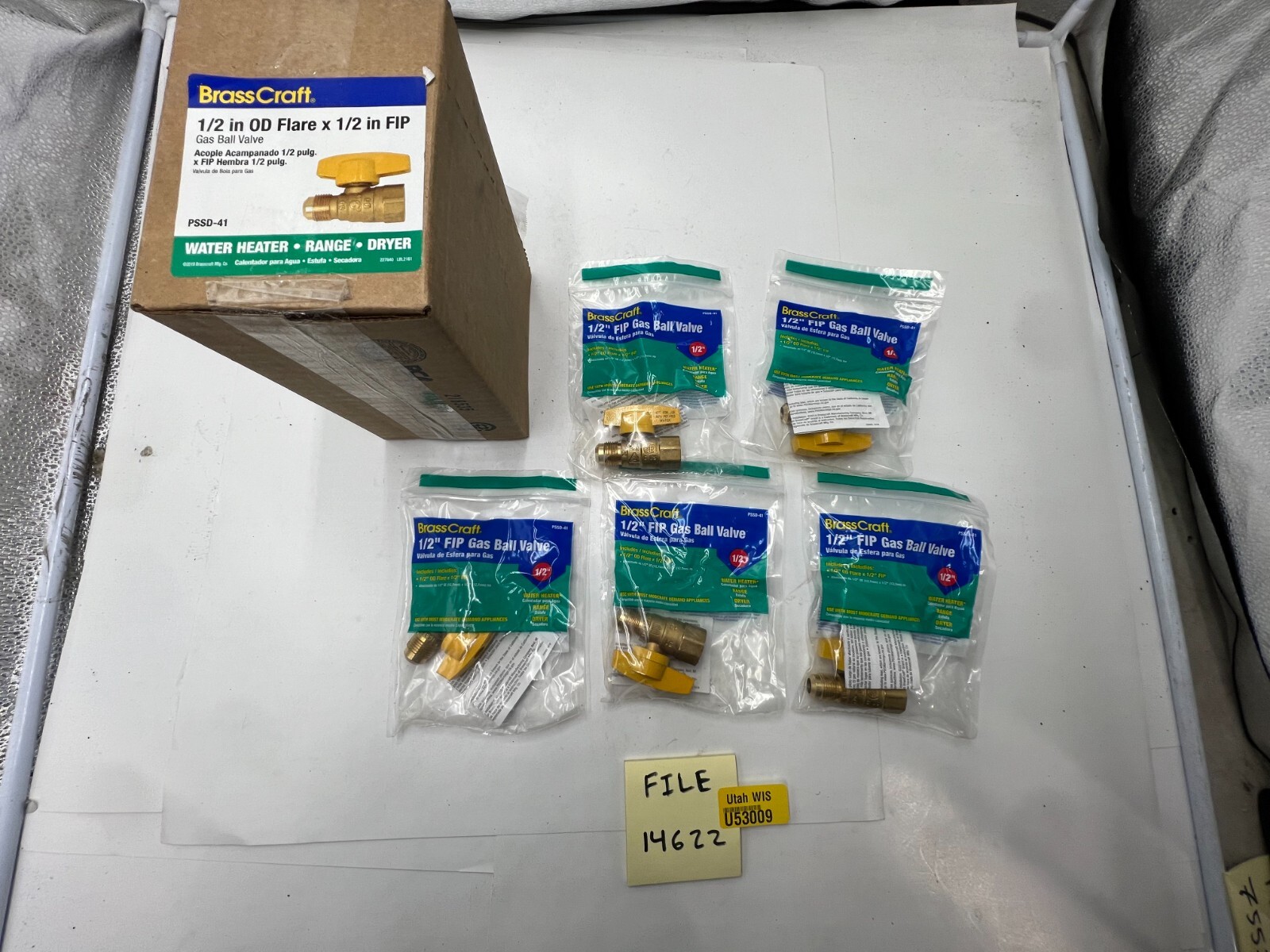 5 PACK – Brass Craft PSSD-41 Plumb Shop Gas Ball Valve 1/2″ OD FLARE X 1/2″ FIP
