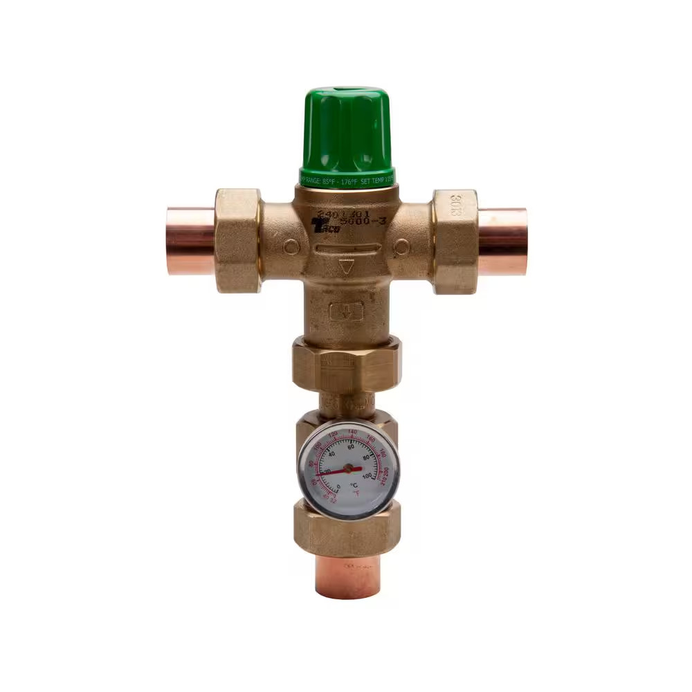 3/4 In. Union Sweat Lead-Free Mixing Valve with Gauge