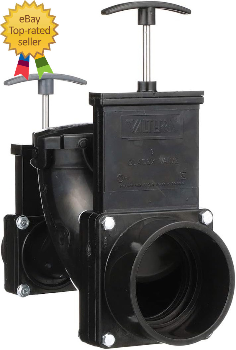 Ell Double Rotating Valve Mess-Free Waste Valve for Rv’S Campers Trailers 3″
