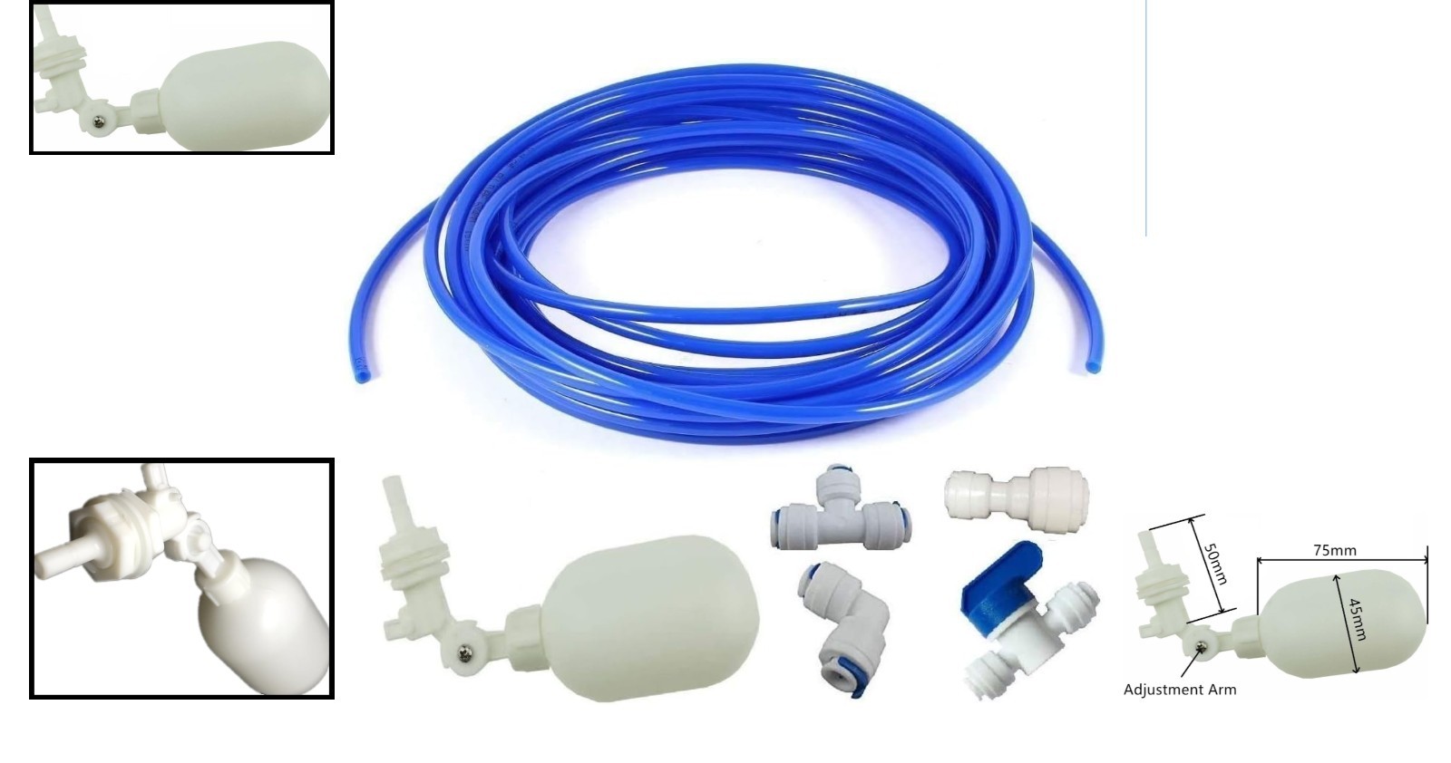 Durable 15 Feet Float Valve Kit for Reverse Osmosis Water Filtration Systems