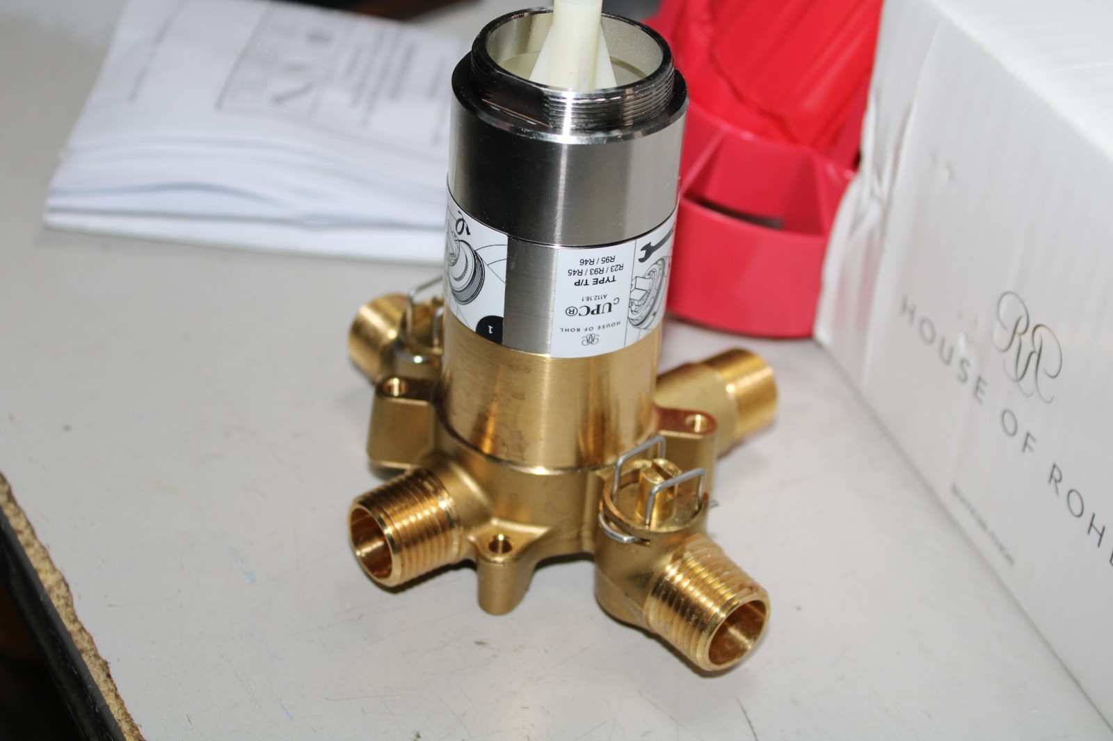 House of Rohl 1/2″ Thermostatic Rough In Valve For Shower R45 3 Way Coax
