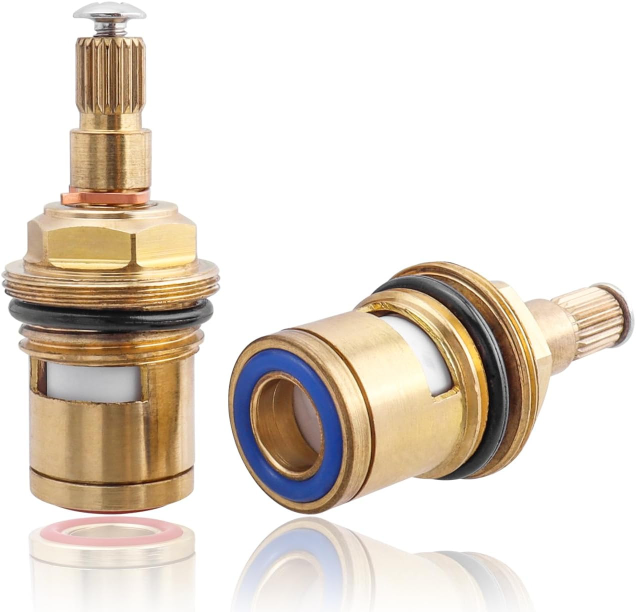 1 Pair Faucet Cartridges Replacement, Brass Ceramic Disc Stem Cartridge Faucet V