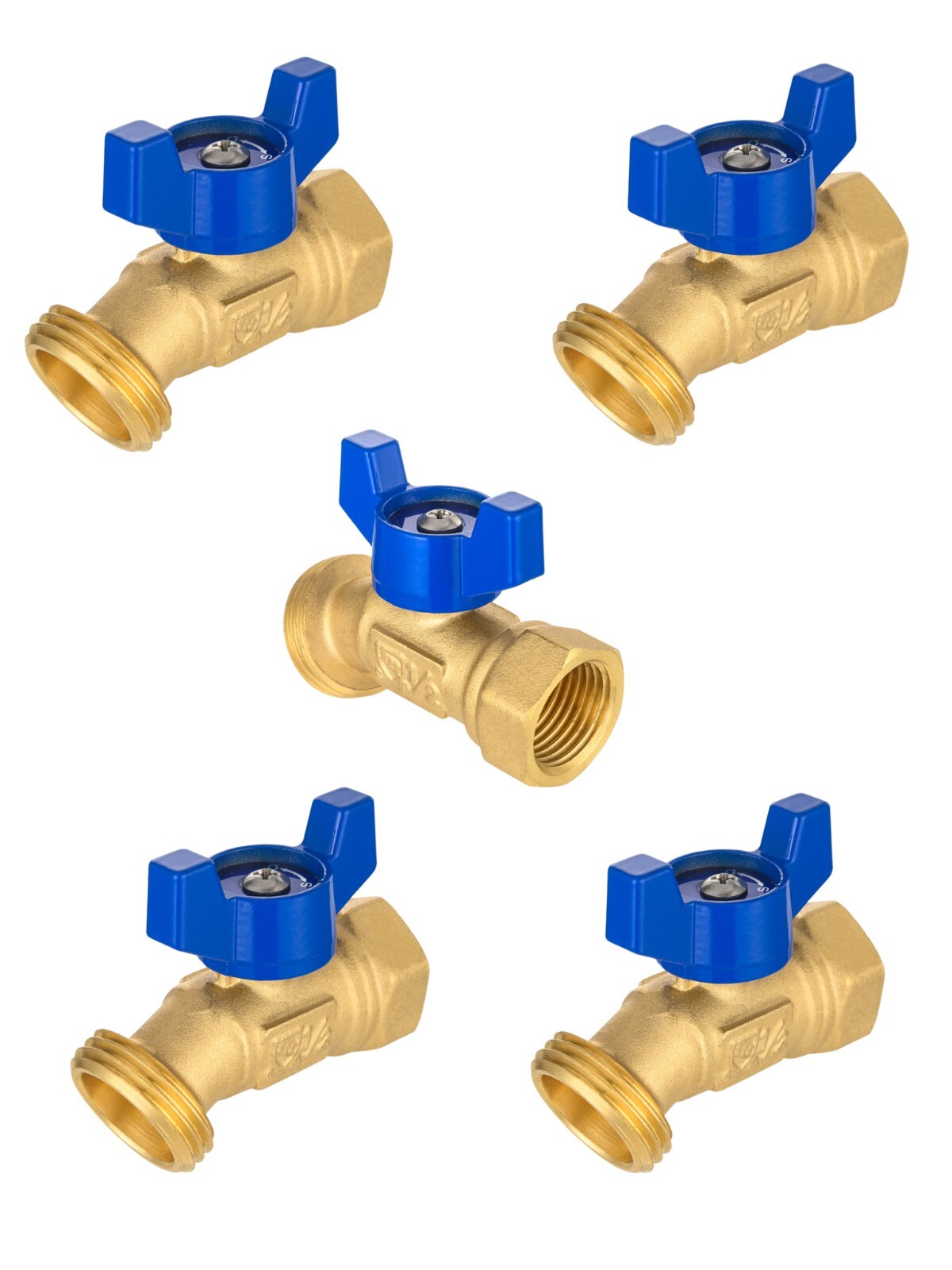 5 PCS EFIELD 1/4Turn Spigot ,Outdoor Brass Valve 1/2″ Female NPT Inlet x3/4″ MHT