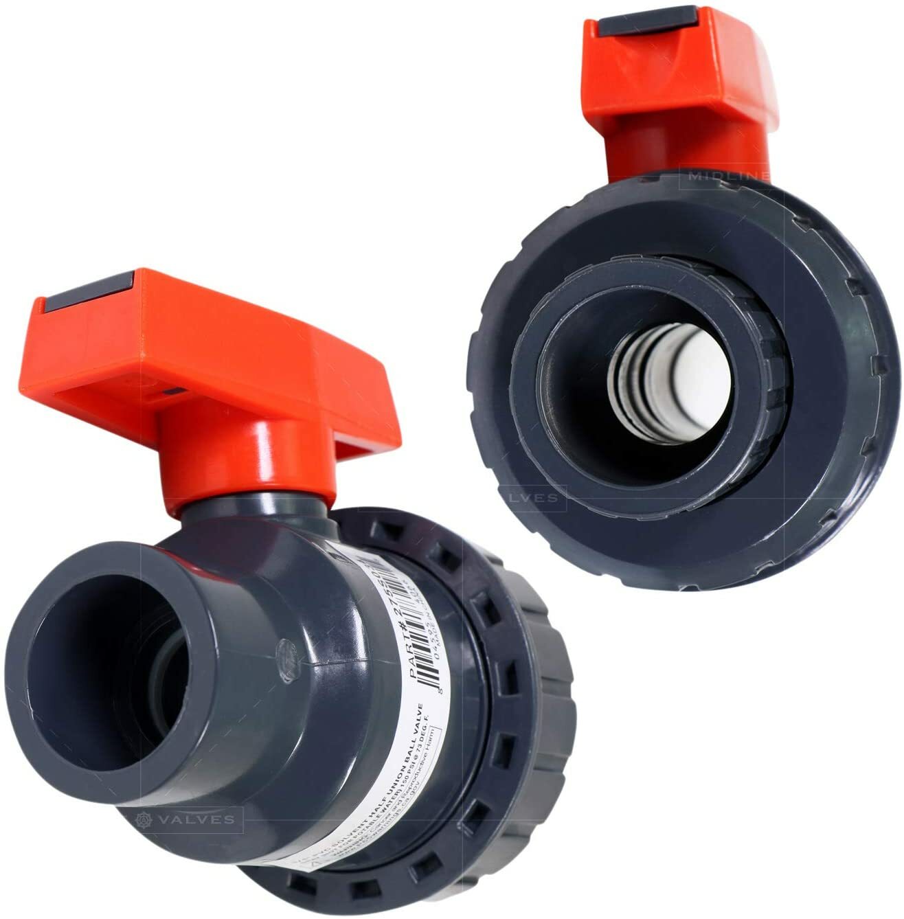 PVC Single Half Union Handle Ball Valve Solvent Connection 1/2″in-2-1/2″in USA