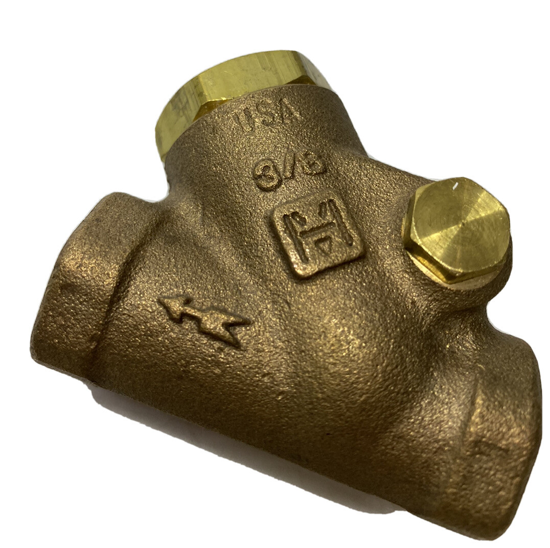 NOS Milwaukee Brass Valve Y Swing Check Valve 3/8″ Connection 300S 600W 158-C