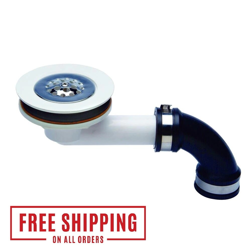 Mustee Shower Floor Drain Kit 60.300A White 1-1/2″ Pipe Fits 3060L/R 306L/R