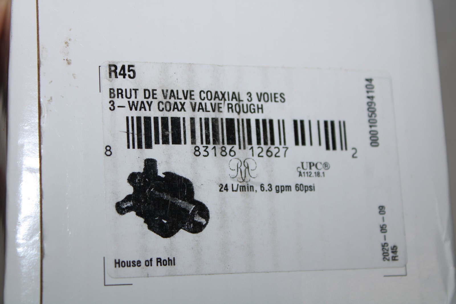 House of Rohl 1/2″ Thermostatic Rough In Valve For Shower R45 3 Way Coax