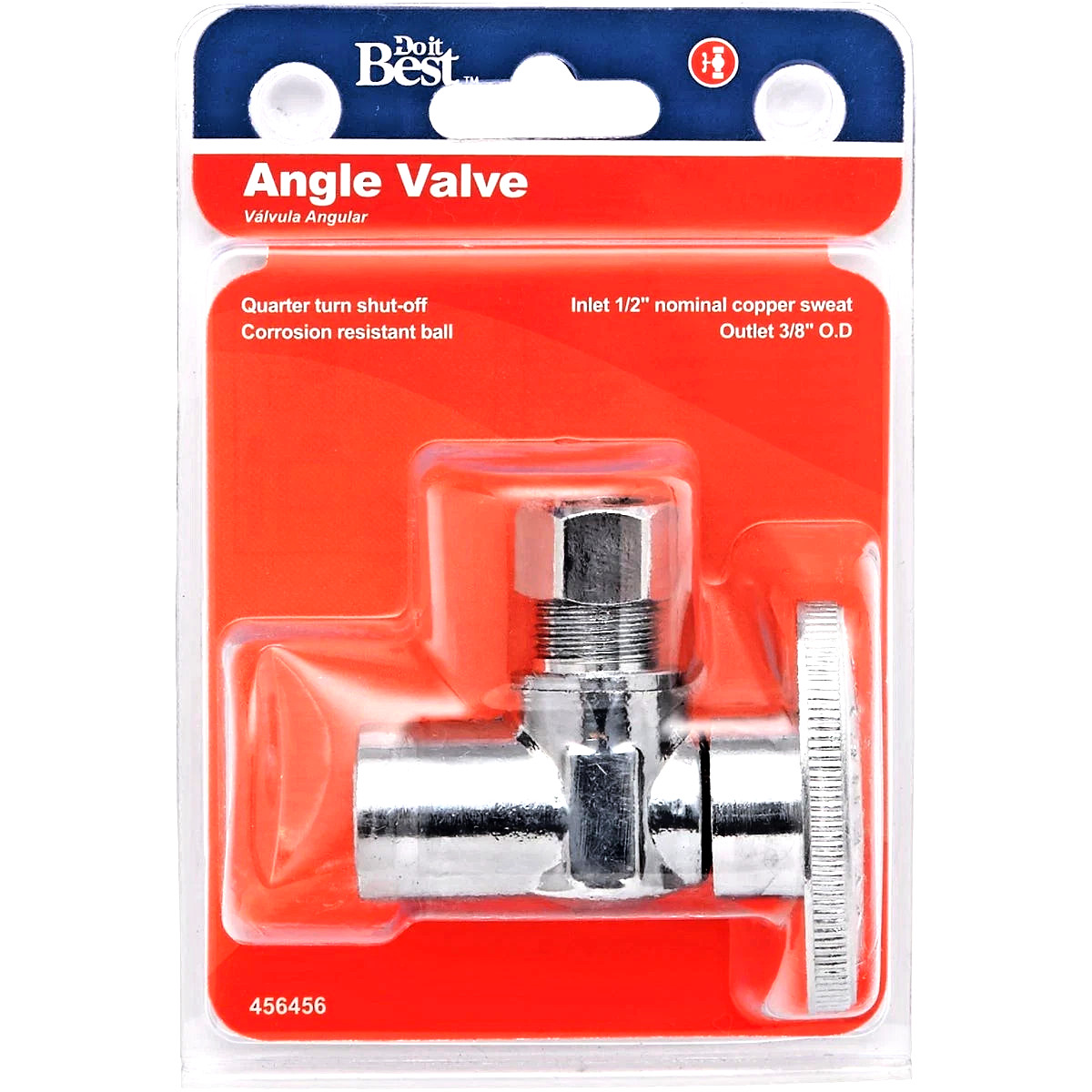 Quarter Turn Angle Valve Do it Best 1/2 In. Sweat 3/8 In. OD Compression