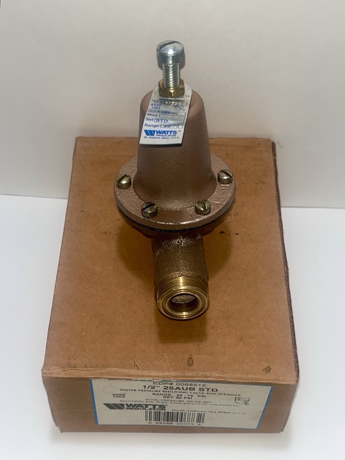 Watts 25AUB-STD 1/2” Water Pressure Reducing Valve Copper FNPT X FNPT NEW Open