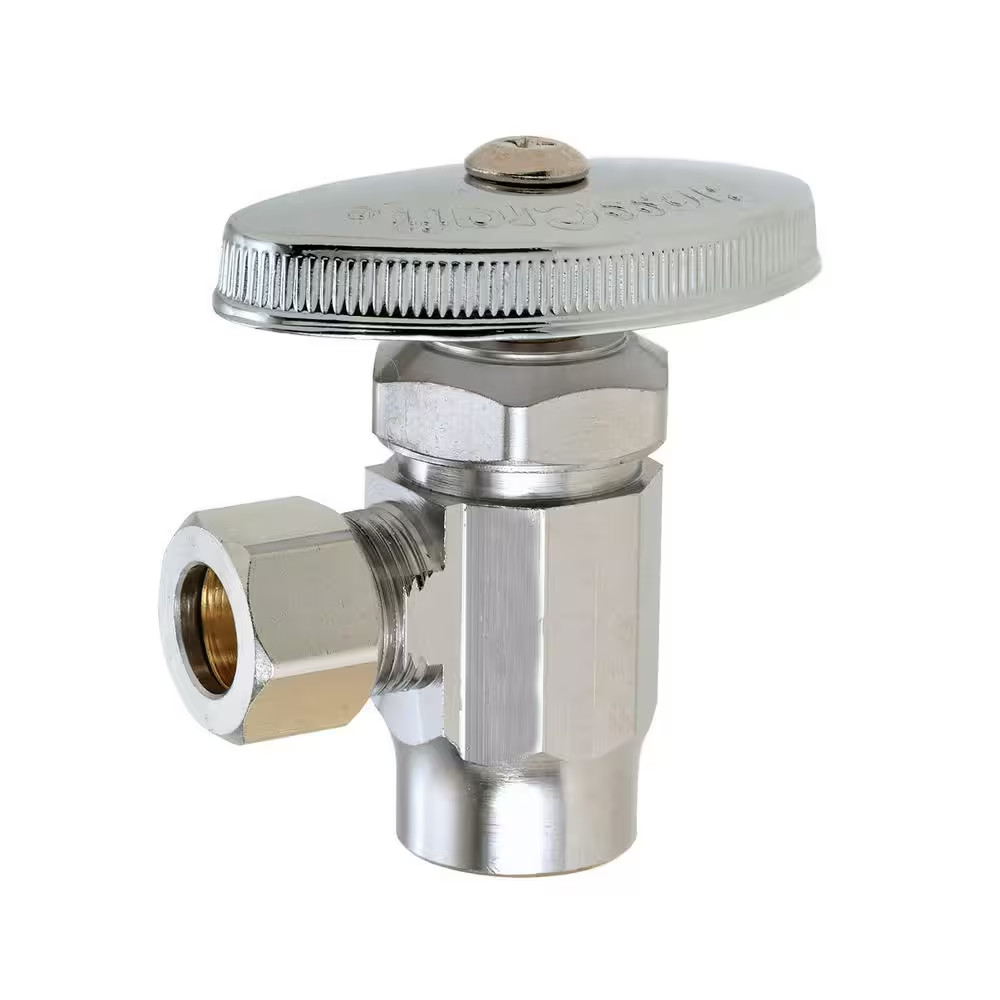 1/2 In. Sweat Inlet X 3/8 In. Compression Outlet Chrome-Plated Multi-Turn Angle