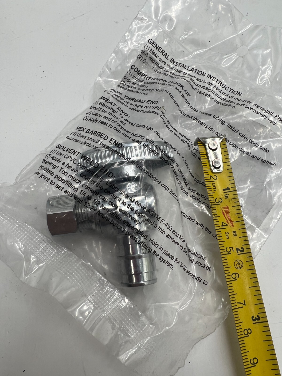 (QTY 6) Boshart 08SVA-05CEPNL Angle Supply Valve NO LEAD 1/2″ CE.PEX x 3/8″ CPR