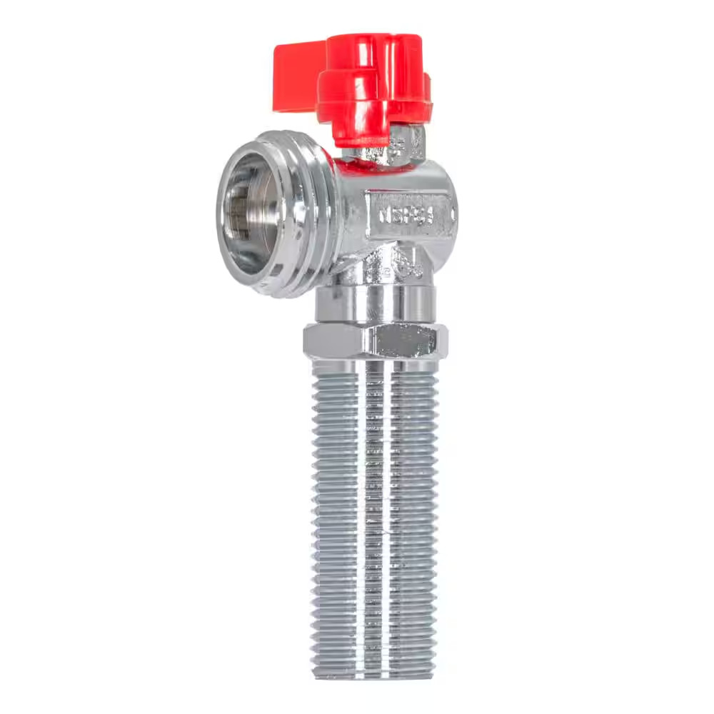 1/2 In. IPS X 3/4 In. Brass MIP X MHT Hose Washing Machine Outlet Stop Valve
