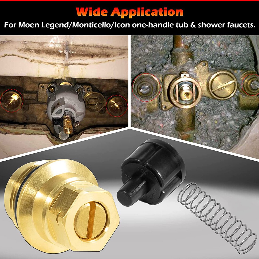 For Moen 12318 Stop-Check Valve Kit Legend Icon One-Handle Tub and Shower Faucet