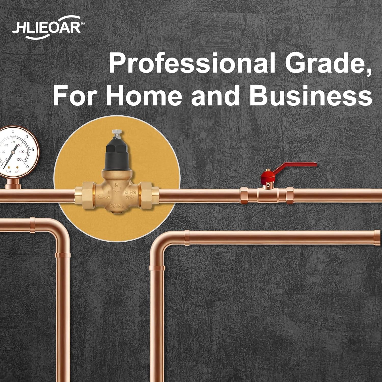 1″ NR3XLDU Water Pressure Reducing Valve, Double Union FNPT Connection for Home