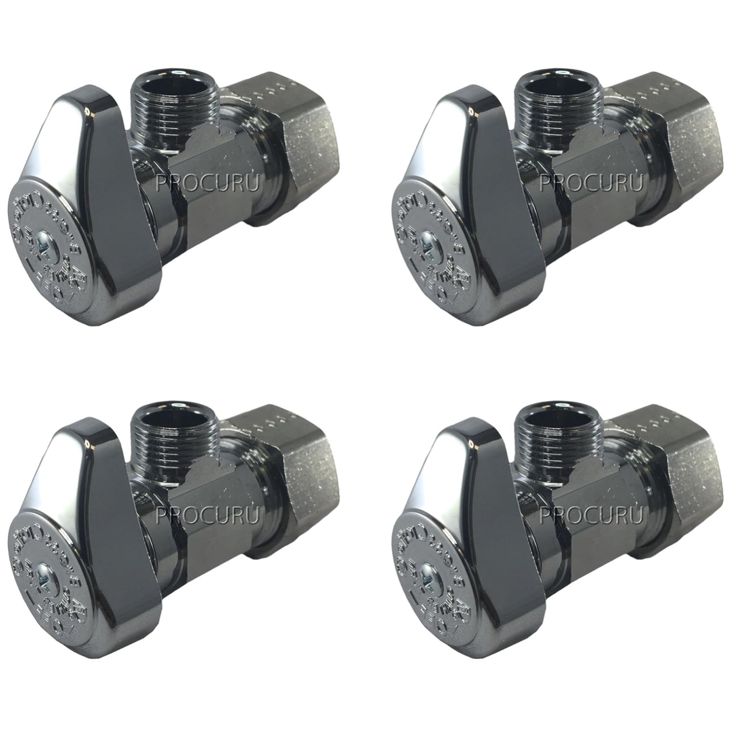 G2CR19L1X 1/2-in x 3/8-in Chrome Angle Stop Valve 4-Pack