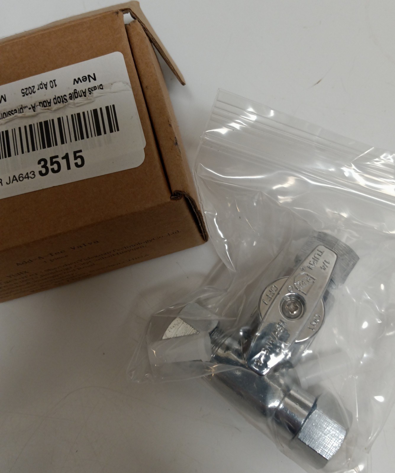 3 way 2-3/8sleeve Compression Multi Turn Angle Stop Valve PEX or PE