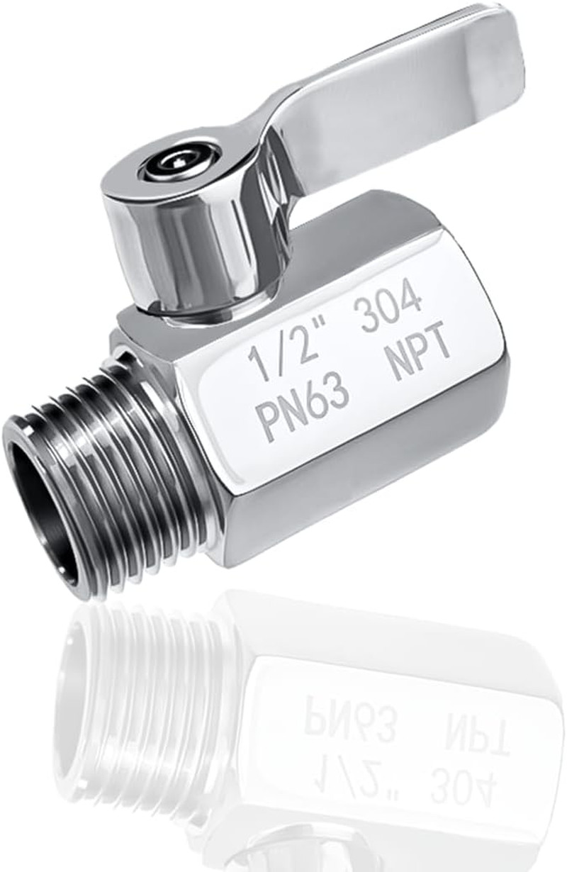 Shower Head Shut Off Valve Stainless Steel Mini Ball Valve NPT Water Control