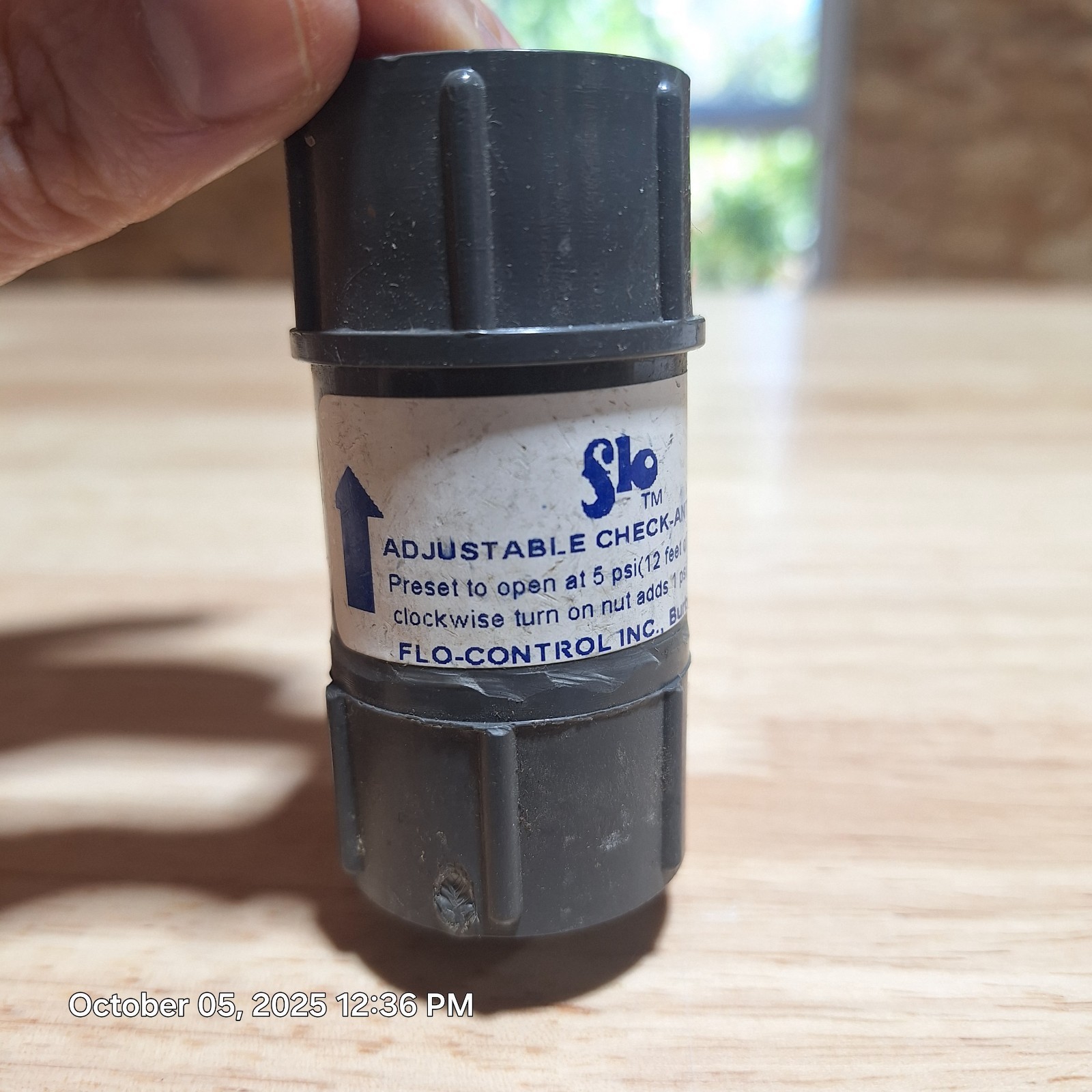 FLO CONTROL 3/4″ PVC FEMALE THREADED ADJUSTABLE CHECK ANTI-SIPHON VALVE 1100-07