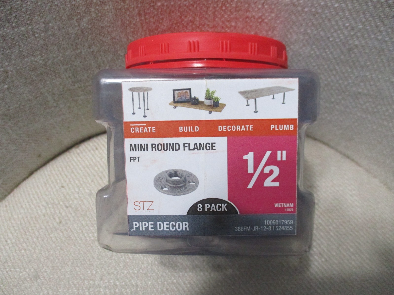 1/2 In. X 2 1/4 In. Black Iron round Mini Floor Flange Fitting (8-Pack) New