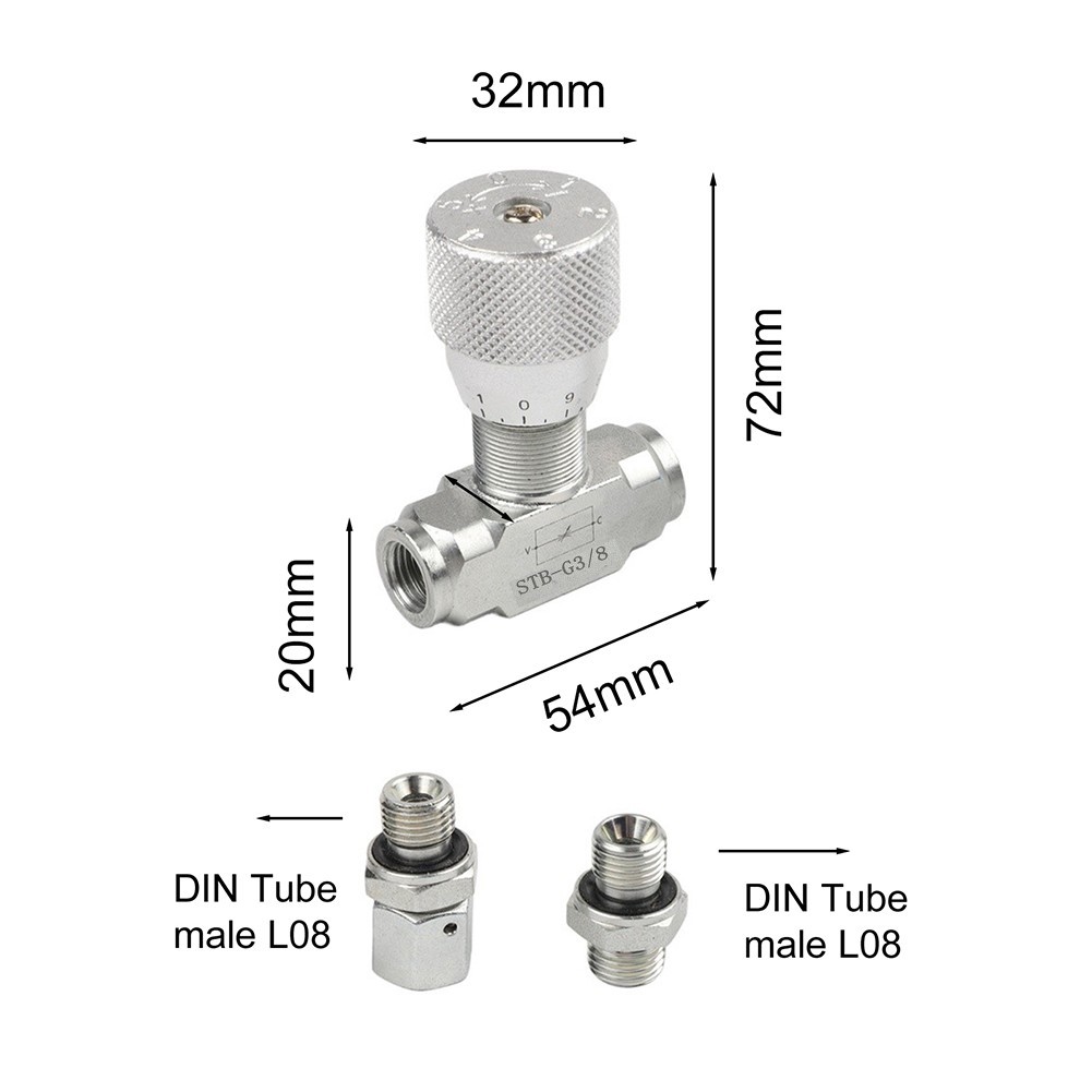 Two Way Hydraulic Throttle Valve with 08L Connector for Precise Flow Adjustment