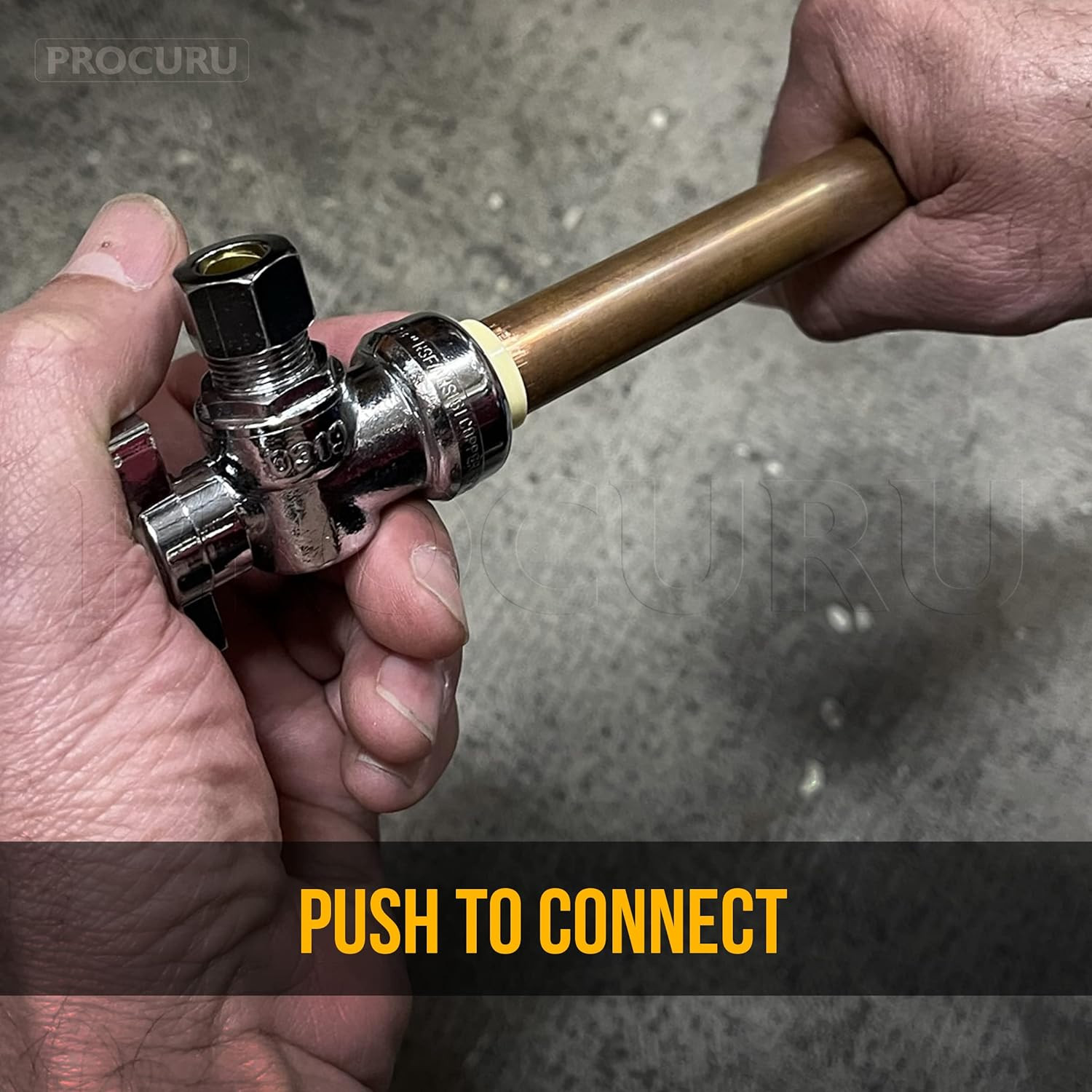 10-Pack Pushfit Angle Stop Valve 1/2″ Push x 3/8″ Comp | Brass Quarter-Turn Shut
