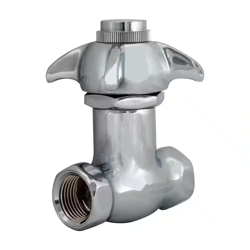 1/2 In. Brass IPS Inlet and Outlet Self-Closing Stop Valve