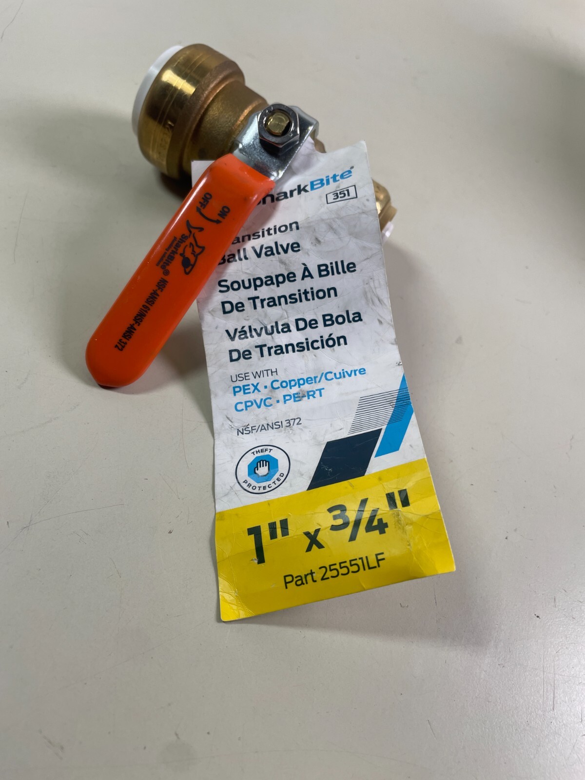 SharkBite Transition Ball Valve 1″ PVC x 3/4″ CTS Water Ball Valve 25551LF