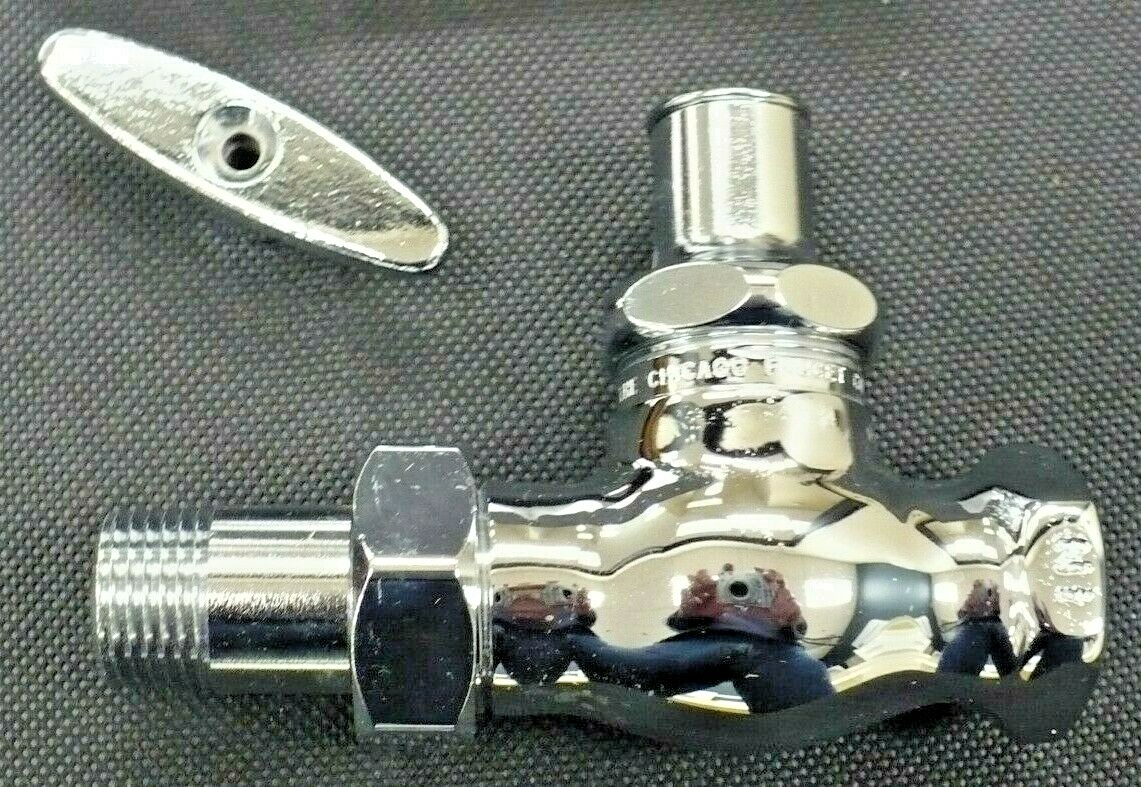 CHICAGO FAUCET 699-CP 1/2″MIP X1/2″FIP LOOSE KEY CHROME PLATED STRAIGHTWAY STOP