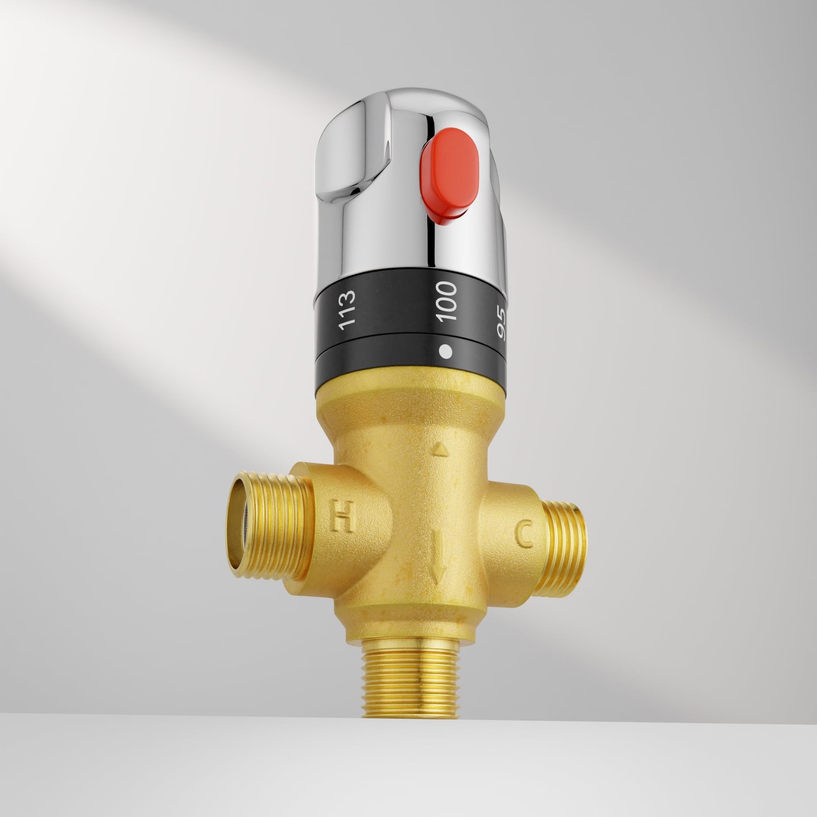 Thermostatic Mixing Valve with 1/2 NPT Male Connection, Water Temperature Con…