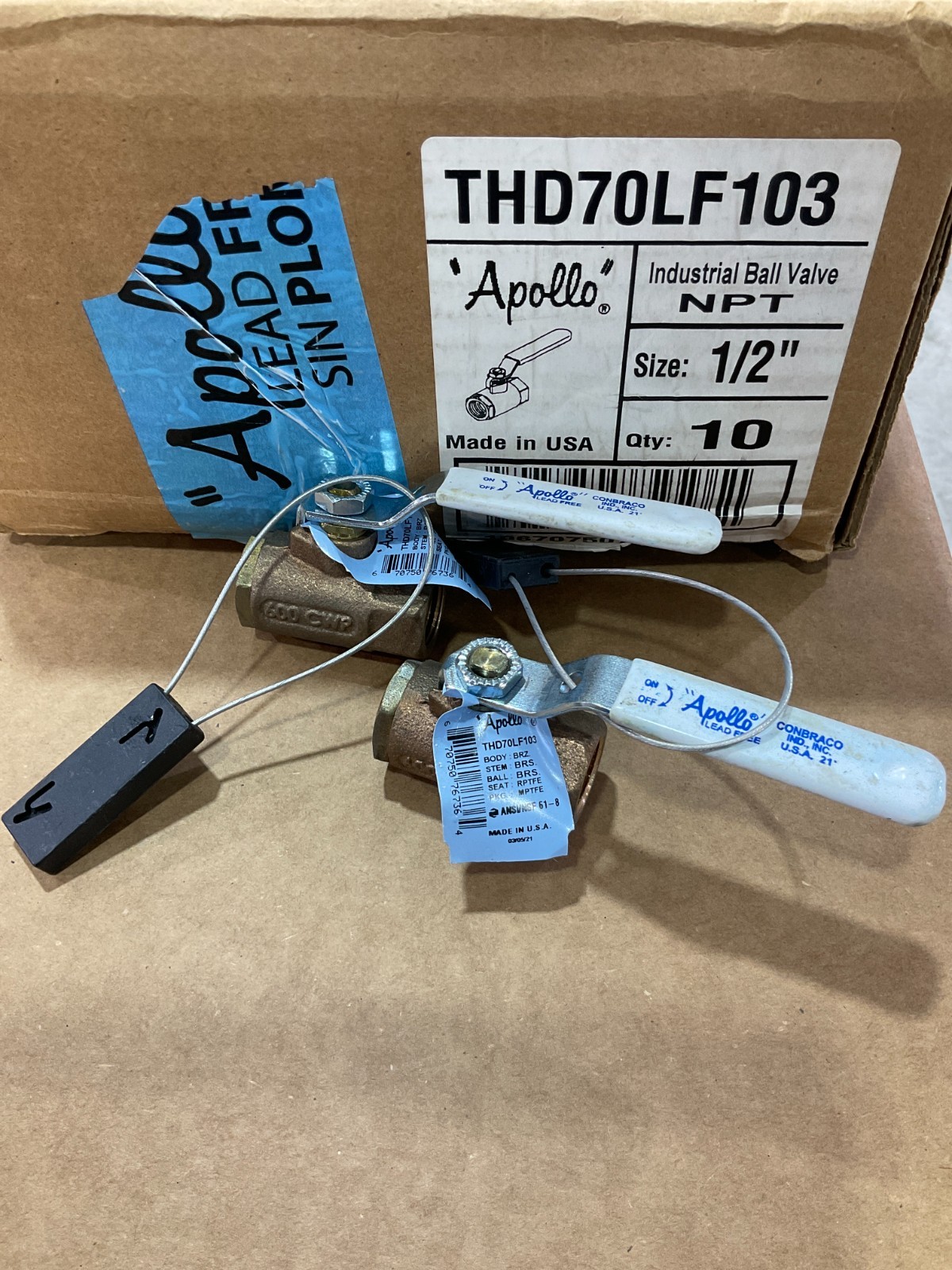Apollo 1/2 in. Bronze FPT x FPT Industrial Ball Valve Lead Free (Sold as Single)