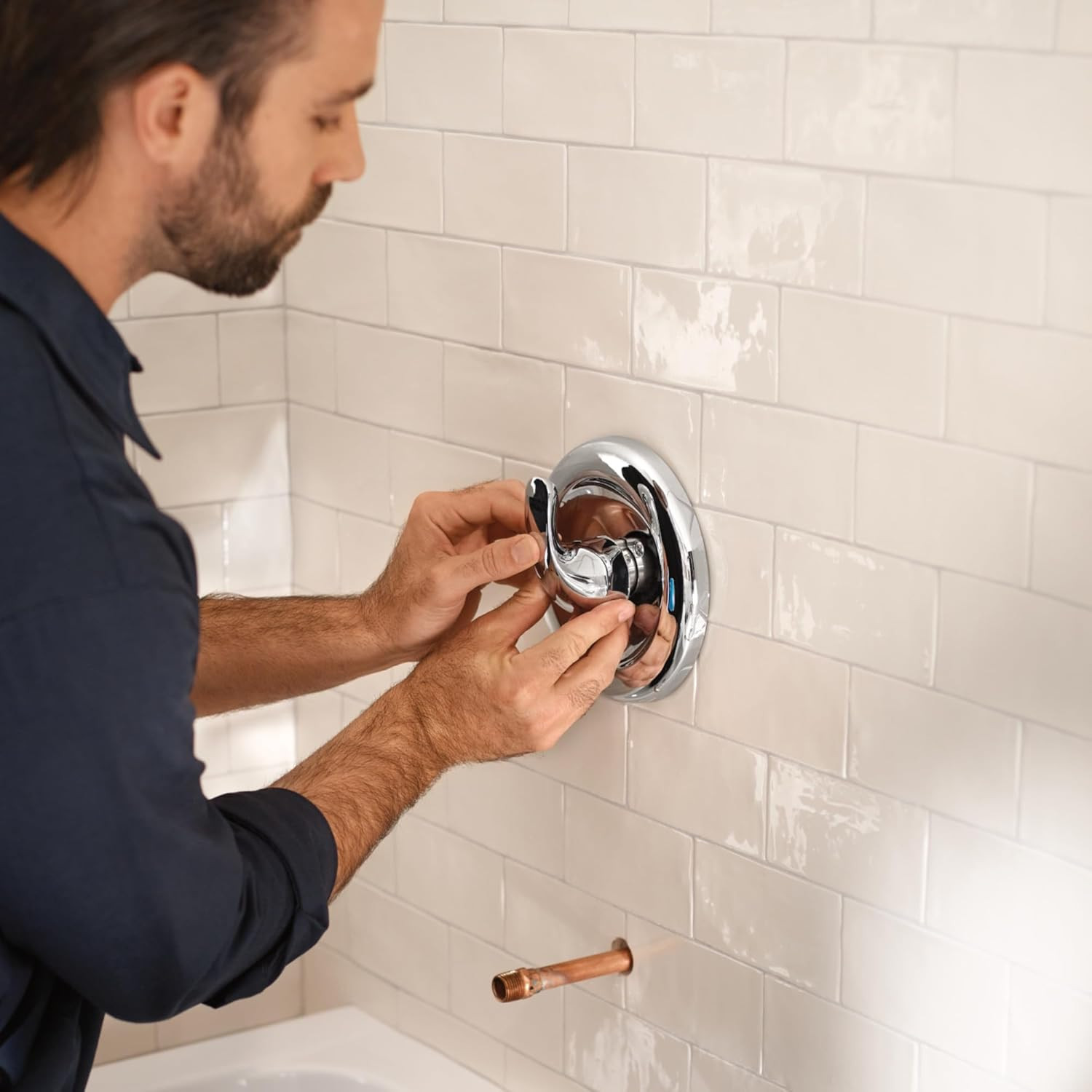 Moen M Pact Positemp Pressure Balancing Brass Tub and Shower Valve with IPS Conn