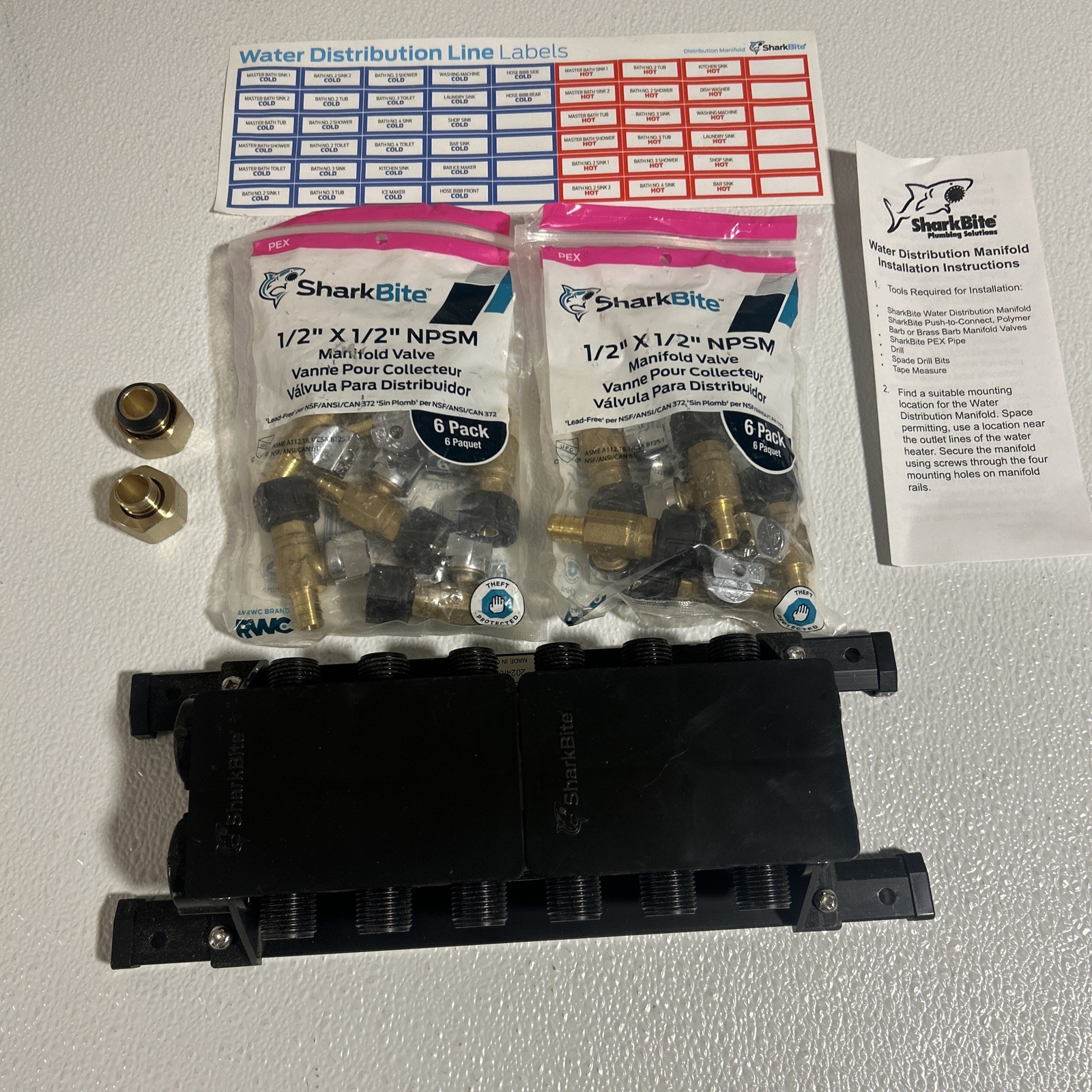 SharkBite/Shark Bite PEX 12 Port Manifold with Brass Ball Valves ~ 3/4” x 1/2”