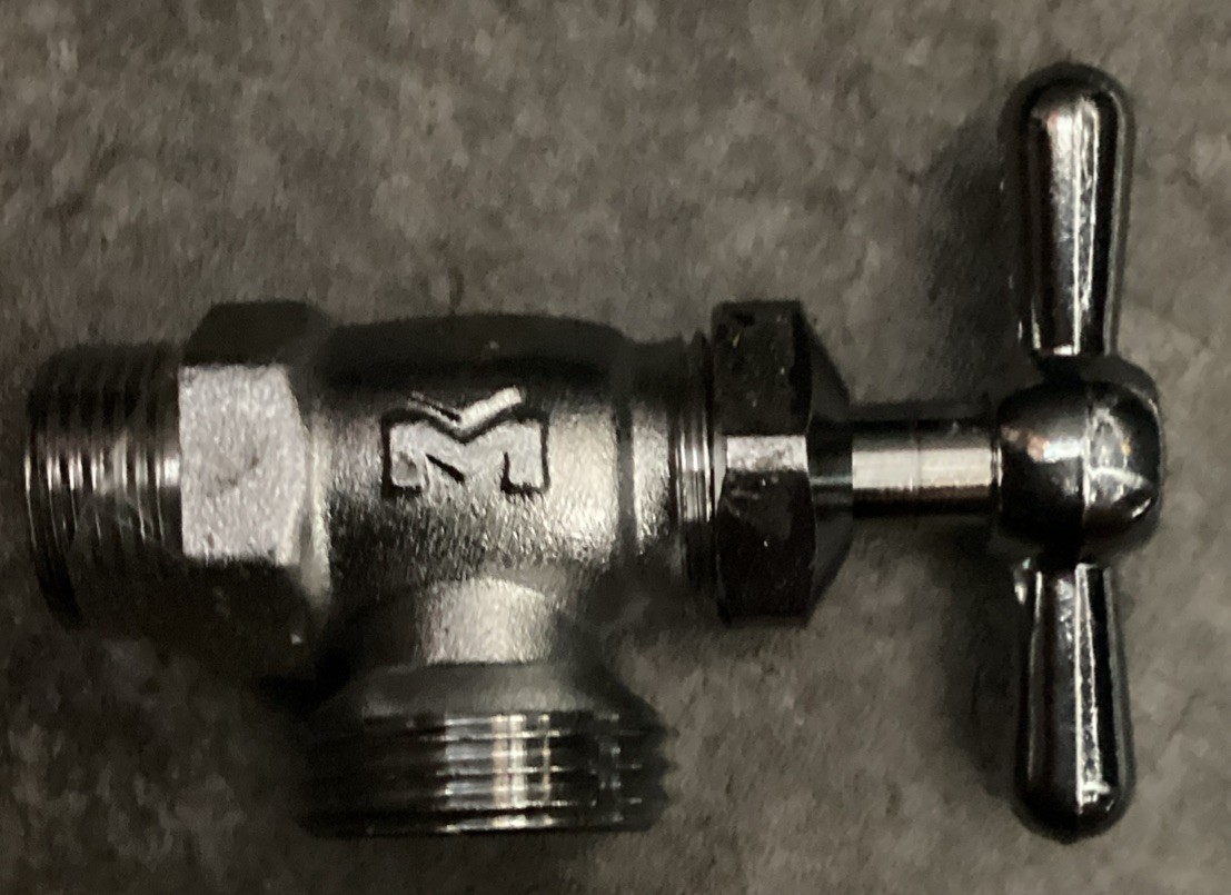 1 in. COMP x 3/4 in. MHT Chrome Plated Brass Washing Machine Valve