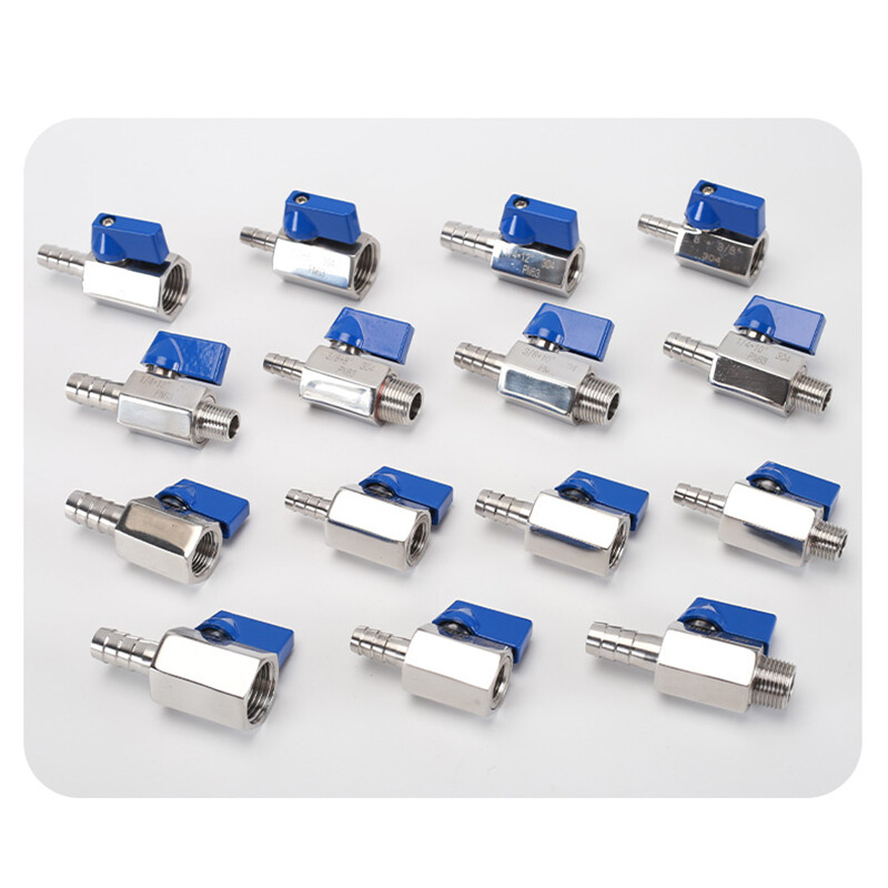 Stainless Steel Mini Ball Valve Female-Male Hose Barb Connector 1/4″ 3/8″ 1/2″
