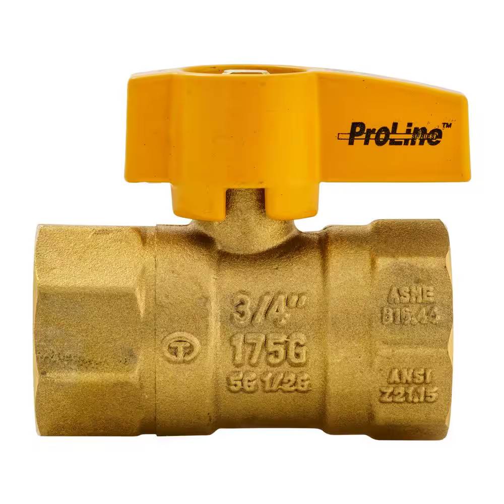 3/4 In. Brass FPT 2-Piece Gas Valve