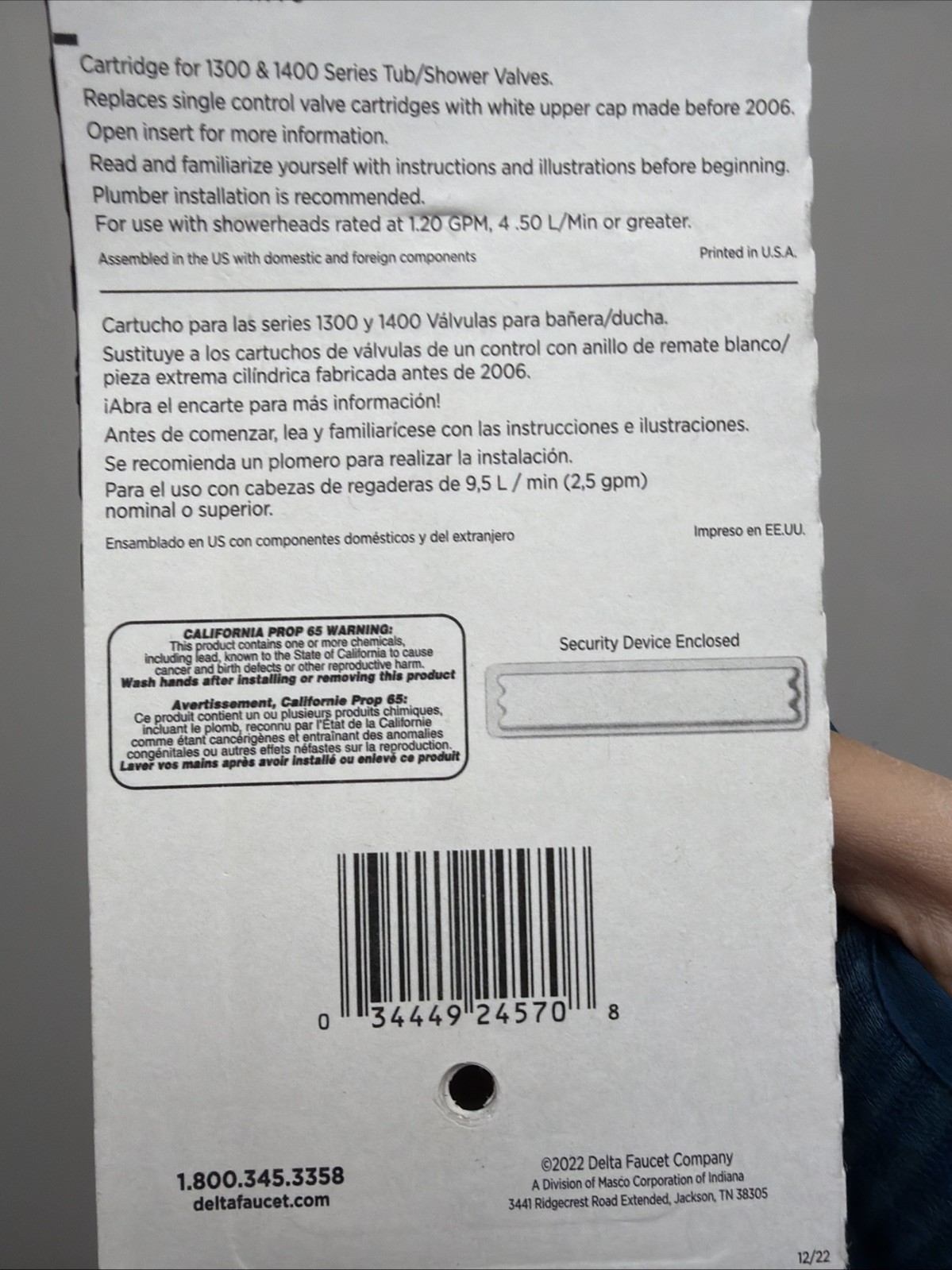 Delta RP19804 Replacement Faucet Cartridge Genuine Parts – New/Sealed