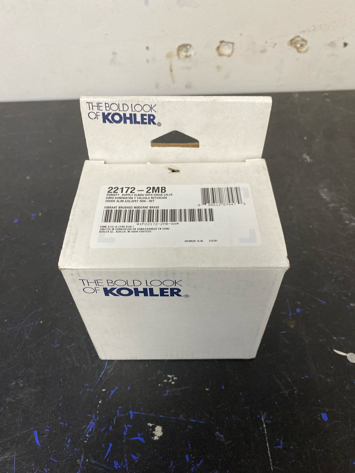 Kohler K-22172-2MB Purist Wall Supply Elbow w/ Check Valve – Brass