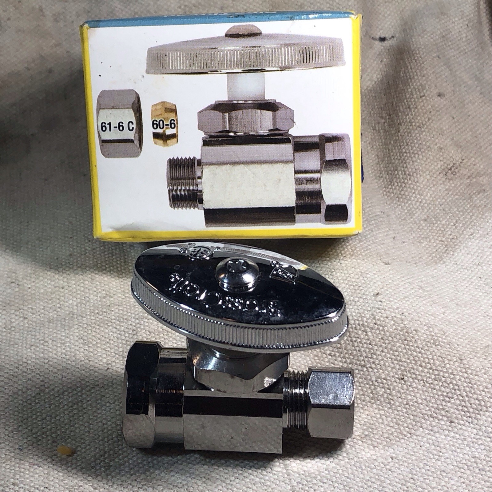 BRASS CRAFT 1/2 Inch Pipe To 3/8 Compression Multi Turn Straight Valve Nos