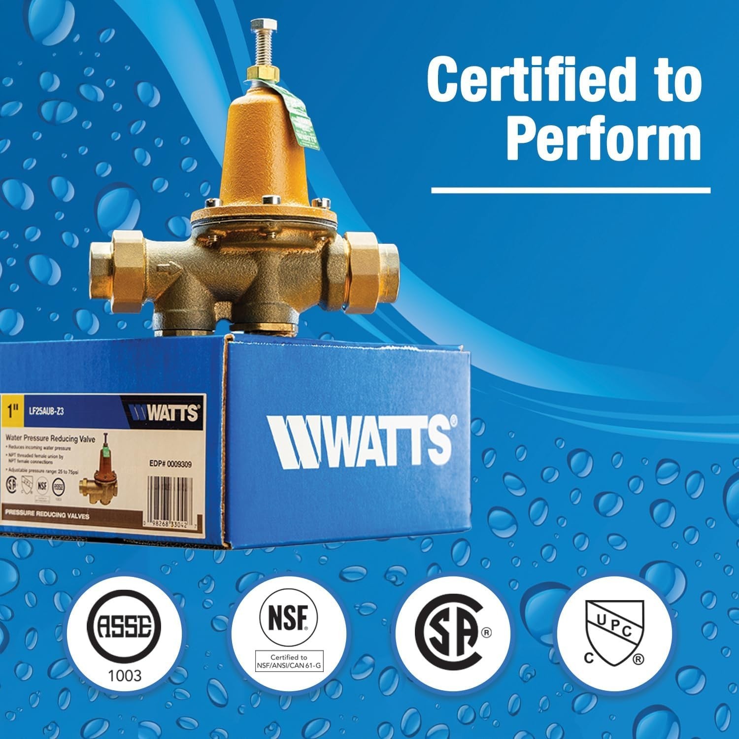 LF25AUB-Z3 Water Pressure Reducing Valve NPT Female Union x NPT Female, Polym…