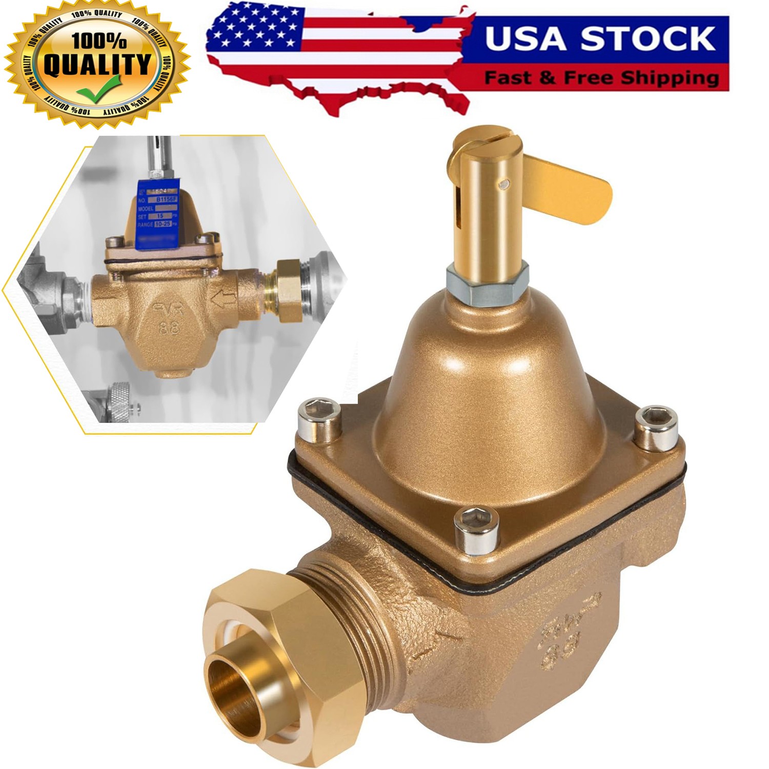 for Watts B1156F S1156F 1/2″ Bronze High Capacity Feed Water Pressure Regulator