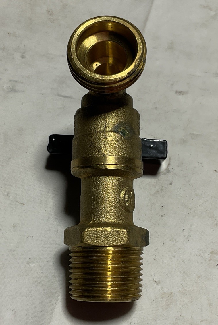 Hose Bibb 3/4 Inch MIP Brass Male, 3/4 Inch MHT Outlet, Quarter Turn