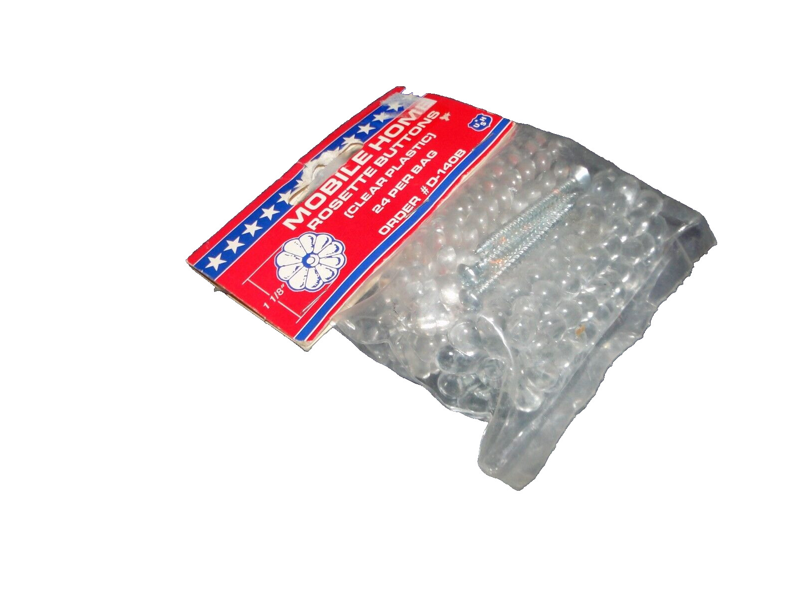 Lot of 2 packs (24 Count)  48 TOTAL United States Hardware CLEAR Rosette  D-140B