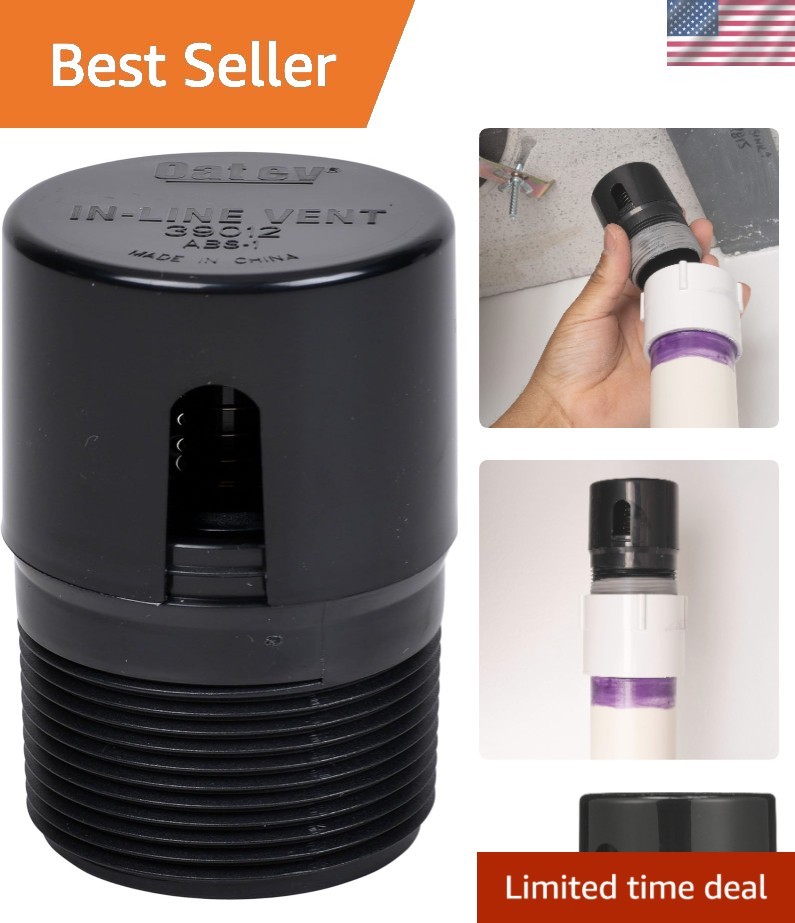 Reliable 1.5 in. ABS In-Line Vent – Prevents Sewer Gas with Stylish Black Finish