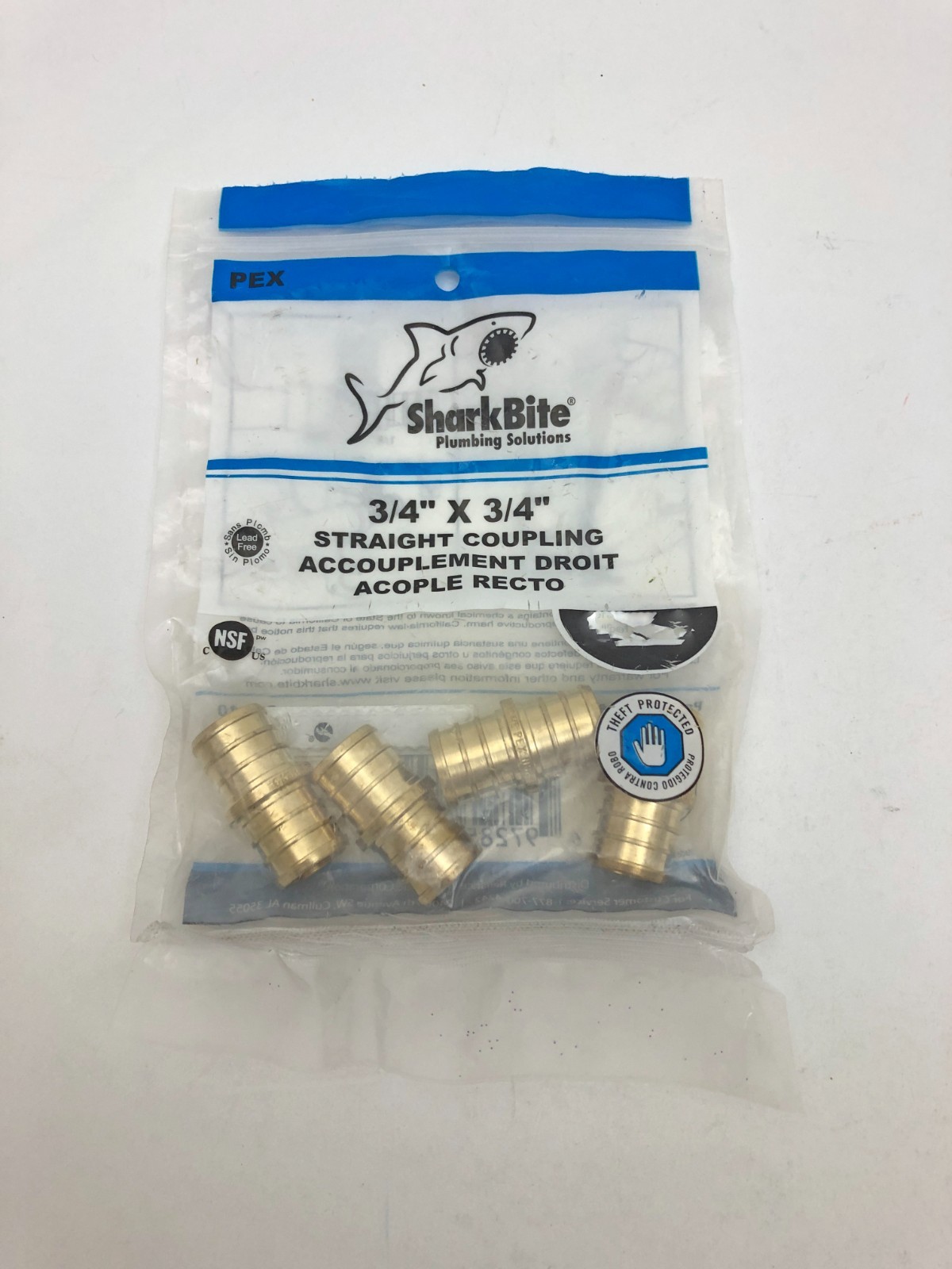 SharkBite UC016LFA Pak-4 3/4″ x 3/4″ PEX Hose Barb Straight Coupling Adapters