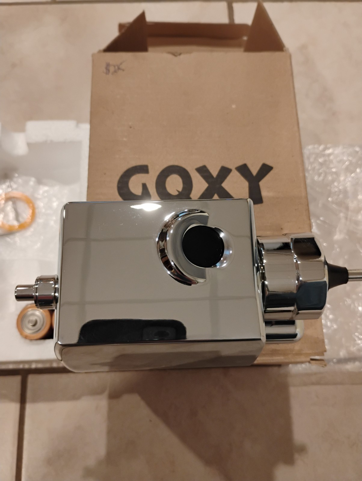 GQXY Automatic Toilet Flush Valve Kit Polished Chrome w/ Installation Wrench