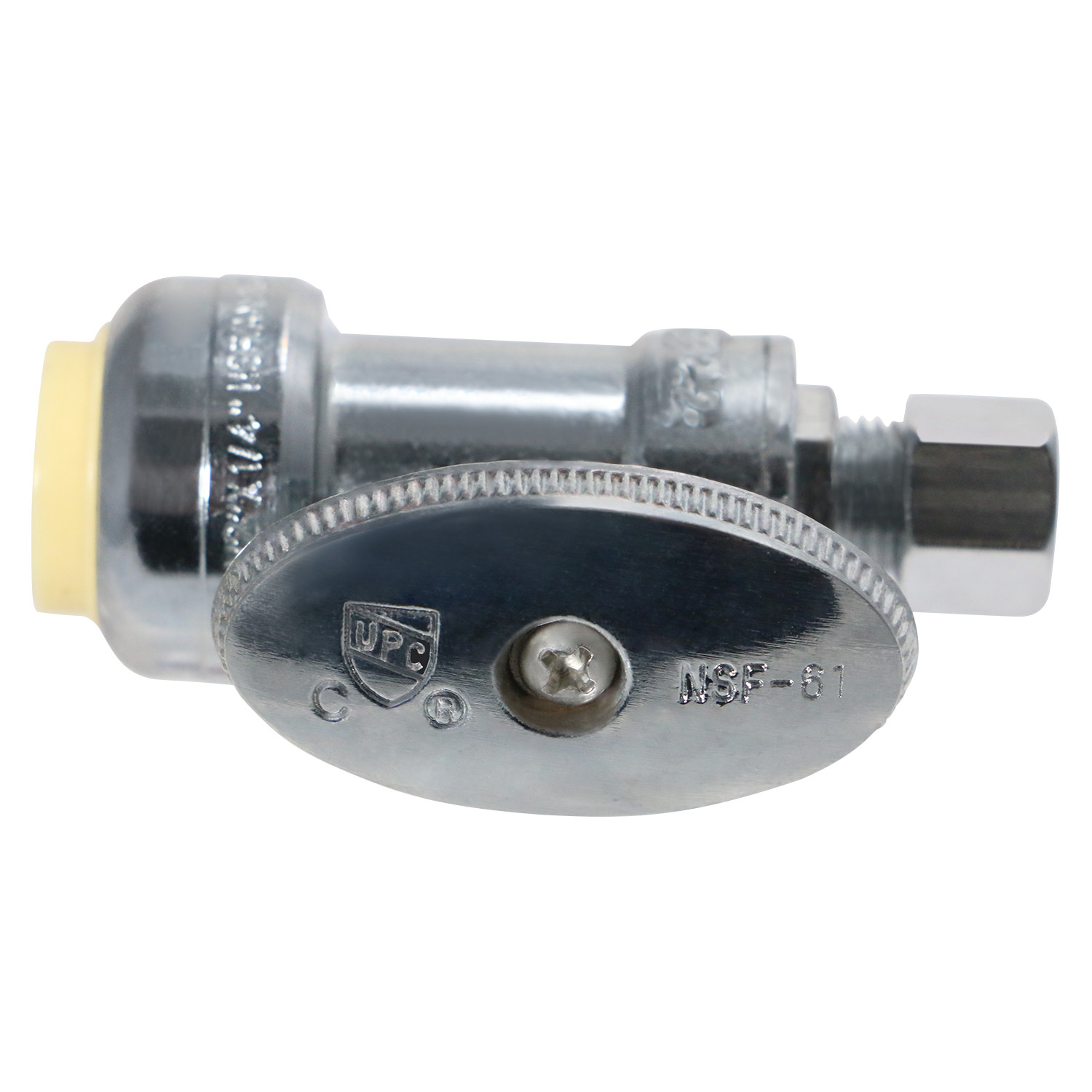1 PC. 1/2″ PUSH FIT X 1/4″ OD COMP. 1/4-TURN STRAIGHT STOP VALVE