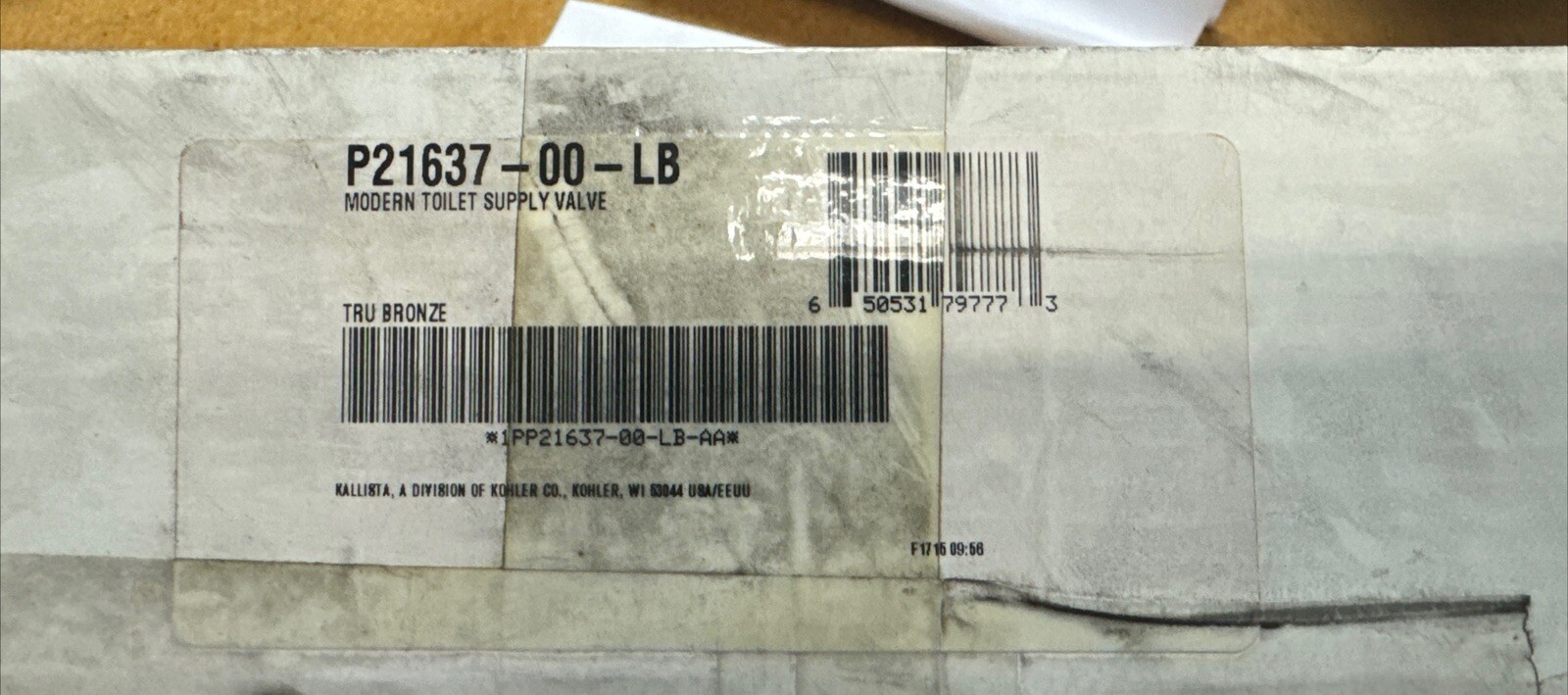 NEW Kallista Modern Toilet Supply Valve with Shut Off P21637-00-LB – Tru Bronze