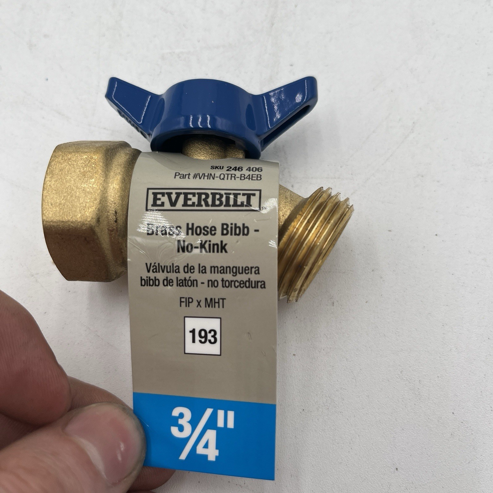 BRAND NEW! Everbilt No-Kink Hose Bibb Brass 3/4″ x 1/4 Turn FIP x MHT VHNQTRB4EB