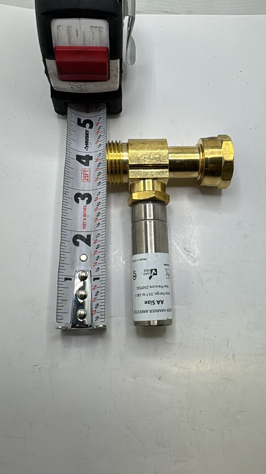 Water Hammer Arrestor 3/4″ AA Size 33F to 180F 250 PSIG Max Pressure