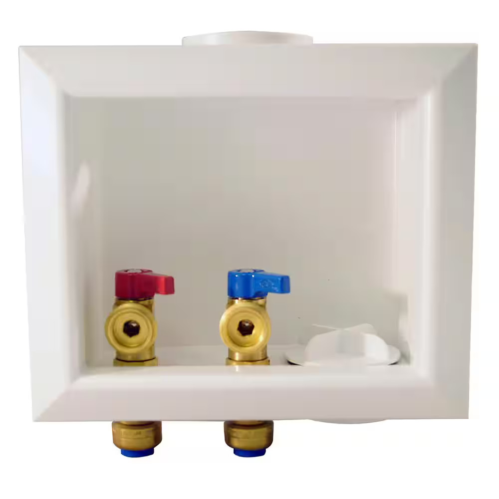 Tectite Brass 1/2in Push-to-Connect x 3/4in Male Hose Washing Machine Outlet Box